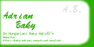 adrian baky business card